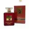 Flacon rouge Charuto Mysterious Tobacco Pendora Scents avec sa boîte assortie.