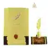 Coffret de luxe Resala d'Arabian Oud, boîte jaune et or avec flacon 100ml et sceau de cire rouge.
