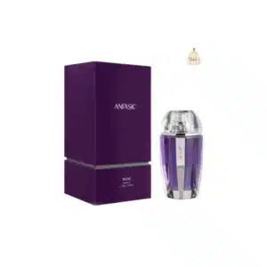 Flacon violet Anfasic Dokhoon Wow et son coffret de luxe sur fond blanc.